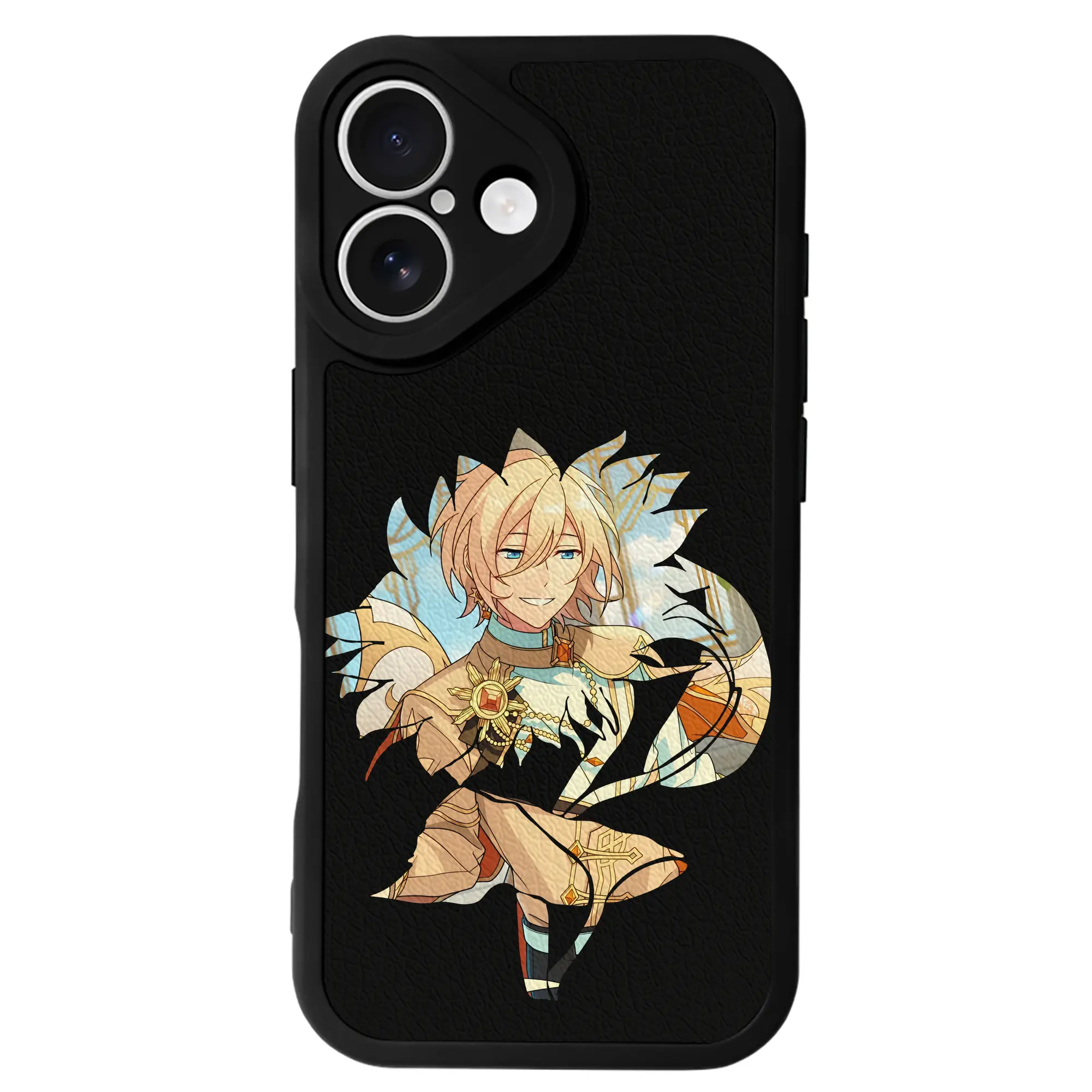 あんさん ぶる グッズ fine 天祥院英智 - IPhone 16シリーズ対応 ・ シリコンスマホケース ・ レザー調 ・ 高精度フィット ・ 耐衝撃 ・ ワイヤレス充電対応 ・ 精密カット